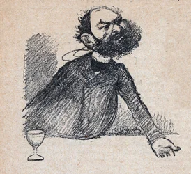 Leon Bourgeois (1851-1925) fransk statsmand - indgravering i "Vores kære suveræn" af Paul Bosq - illustration af Charles Leandre (1862-1934) 1898 -