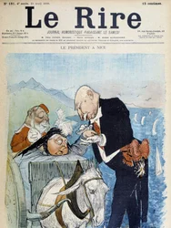 Victoria og Félix Faure i Nice - af Léandre, i "" Le Rire"" fra 23/04/1898