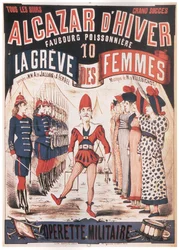 Plakat til operetten La Grêve des femmes af A. de Villebichot, 1879-1880