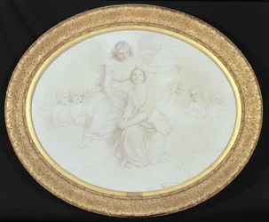 En scene, der illustrerer linjerne 979-995 fra Comus af John Milton (1608-74) (olie og blyant på lærred)