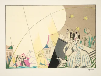 Fire, Fireworks, fra Sport & Entertainment, pub. 1914 (stenciltryk)