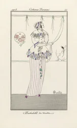 Morgenkjole, fra Costumes Parisiens, pub. 1913 (stenciltryk)