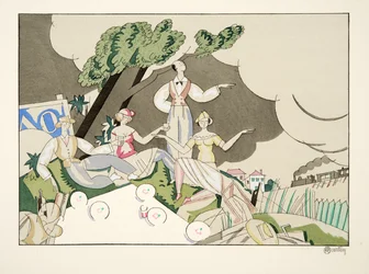 Picnic, fra Sports & Entertainment, pub. 1914 (stenciltryk)