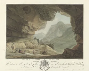 Udsigt over et landskab fra Dragens Cave Vue de la Caverne du Dragon dans le Canton d