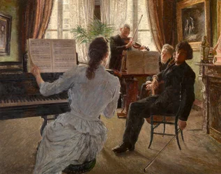 Kvartetten (olie på panel)
