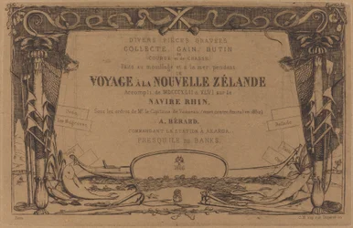 Cover til sættet med ætsninger med titlen "A Voyage to New Zealand"