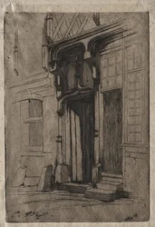 Døråbning til et gammelt kloster i Rue Mirabeau, Bourges