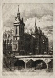 Ætsninger af Paris: Klokketårnet, 1852.