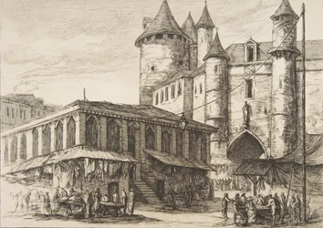 Le Grand Châtelet Grand Châtelet, Paris omkring 1780, efter en tidligere tegning, 1861.
