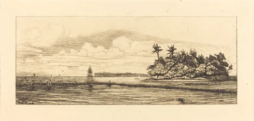 Oceanien, øer i Uvea (Wallis); Peche aux palmes, 1845 (Oceanien: Fiskeri, nær øer med palmer i Uea- eller Wallis-gruppen)