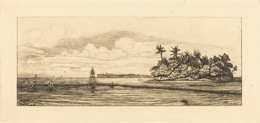 Oceanien, småøer ved Uvea (Wallis); Fiskeri med palmer, 1845