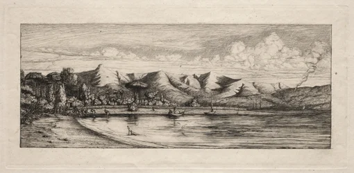 Notfiskeri ud for Charcoal Burners Point, Akaroa, 1865.