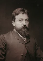 Kunstnerisk og biografisk Album, 5. Aar, Salon 1885; portræt af Pierre Fritel (1853-1942), fransk maler, billedhugger og gravør