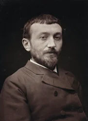 Kunstnerisk og biografisk Album, 5. Aar, Salon 1885; portræt af den franske maler Alfred-Henri Bramtot (1852-1894)