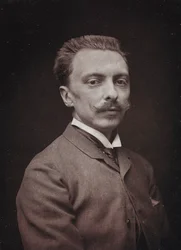 Kunstnerisk og biografisk Album, 5. Aar, Salon 1885; portræt af den franske maler Alfred Paul Marie de Richemont (1857-1911)