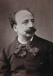 Kunstnerisk og biografisk Album, 5. Aar, Salon 1885; portræt af den franske maler Louis Deschamps (1846-1902)