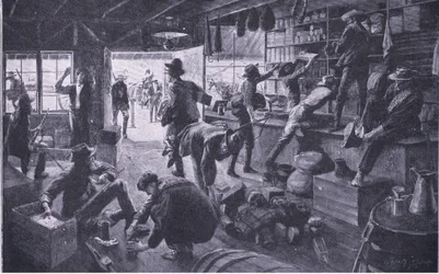 Boere plyndrer en butik i Grange River-ejendommen, illustration fra After Pretoria: The Guerilla War, 1902