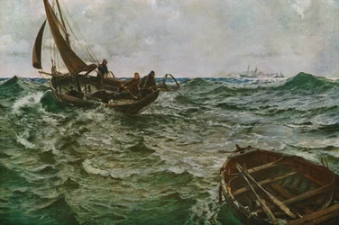 Adrift, c1890, c1930.