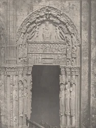 Chartres katedral, vestsiden, højre sidedør, XII. århundrede..., ca. 1857.