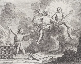 Apollo, Mercury, and the Shepherdesses, Fable X in La Motte, Fables Nouvelles, 1719., 1719.
