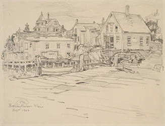 Boothbay Harbor, Maine, 1923 (grafit på papir)