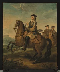 Ridesportræt af Louis XV (olie på lærred)