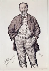 Portræt af Camille Saint, Saens, fransk komponist, 20. århundrede (stik)