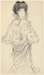 Stående kvinde, ca. 1900.