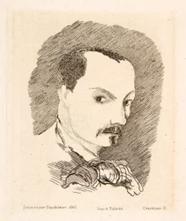 Selvportræt af Charles Baudelaire, pub. 1869.