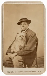 Portræt af en mand og en hund,ca. 1860 (foto)