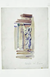 Certosa di Pavia (studie af en skulptureret engel), 1891 (blyant og akvarel på papir)