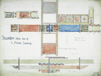 Dekoration fra Roof of S. Miniato, Firenze, 1891 (blyant og akvarel på papir)