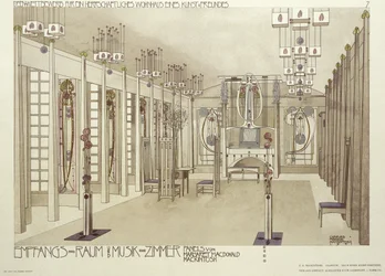 Design til et musikrum, ca. 1901