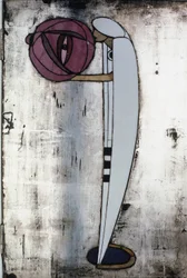 Hvidt skab designet til Mrs. Rowat, 1902 (træ, farvet glas, emalje)
