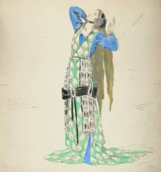 Kostumedesign til Bellengere i Le Mort de Tintagiles, 1912 (wc på papir)