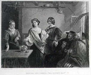 Florizel og Perdita, graveret af Lumb Stocks (1812-92) (gravering)