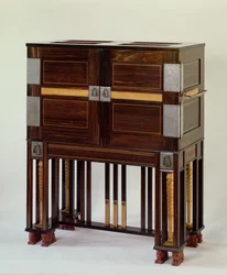 Skriveskab, farveplade VI fra C.R.Ashbee af Alan Crawford, Yale 1985,