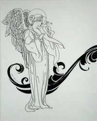 Engel og baby, illustration fra 