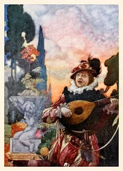 "Mærk, hvordan den ene streng, sød ægtemand til en anden, slår hver af hver efter gensidig bestilling" fra "Harmony and Melody" i The Songs and Sonnets of William Shakespeare