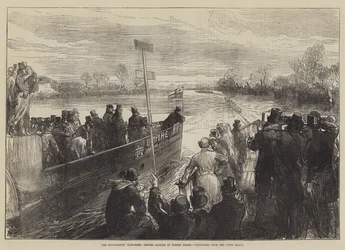 Universiteternes Boat-Race, Oxford fører ved Corney Reach