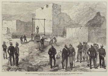 The War in Afghanistan, Execution of the Kotwal of Cabul, 26. oktober, uden for residency