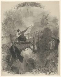 Scene fra balletten Den sorte djævel. Teater (titel på genstanden). Annonceringsplakater for balletter og skuespil opført på Amsterdam Stadsschouwburg (serietitel)