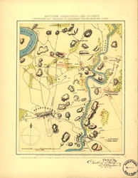 Antietam Sharpsburg og omegn. Konstrueret og graveret for at illustrere "The war with the South" LOC 99447381