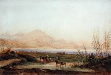 The Baie des Anges, Nice (akvarel på papir)