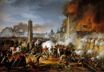Angreb og erobring af Regensburg af marechal Lannes den 23/04/1809 Maleri af Charles Thevenin (1764-1838) 1810 Søn. 1,83x2,57 m
