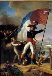 Generalen Pierre Augereau (1757-1816) førte angrebet til angrebet på Pont d