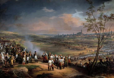 Overgivelsen af byen Ulm den 20/10/1805 modtog kejser Napoleon I overgivelsen af general Mack Detail. Maleri af Charles Thevenin (1764-1838) 1815 søn. 2,48 x 3,82 m - Overgivelsen af byen Ulm den 20. oktober 1805, kejser Napoleon I.