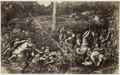 Fotoreproduktion af en tegning af Raphael, en druknende hær efter Israels krydsning af Det Røde Hav