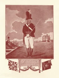 Portrætrepræsentation af uniform indskrevet af indehaveren, 1780-1820, 1909