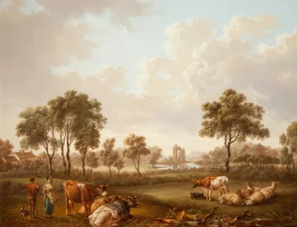 Landskab med figurer, 1812